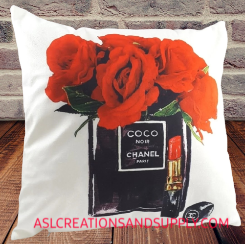 Custom pillow roses and lipstick